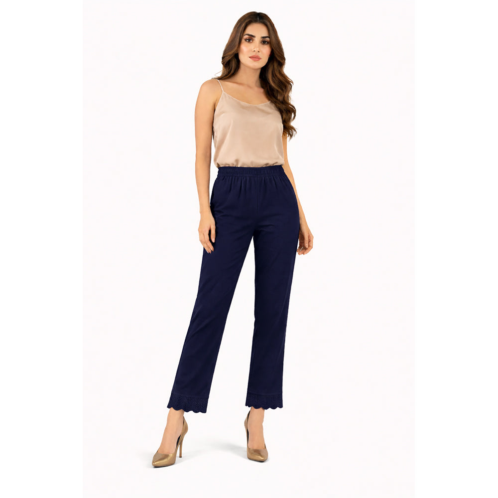 Women's Bottom Lace Pants navy-blue