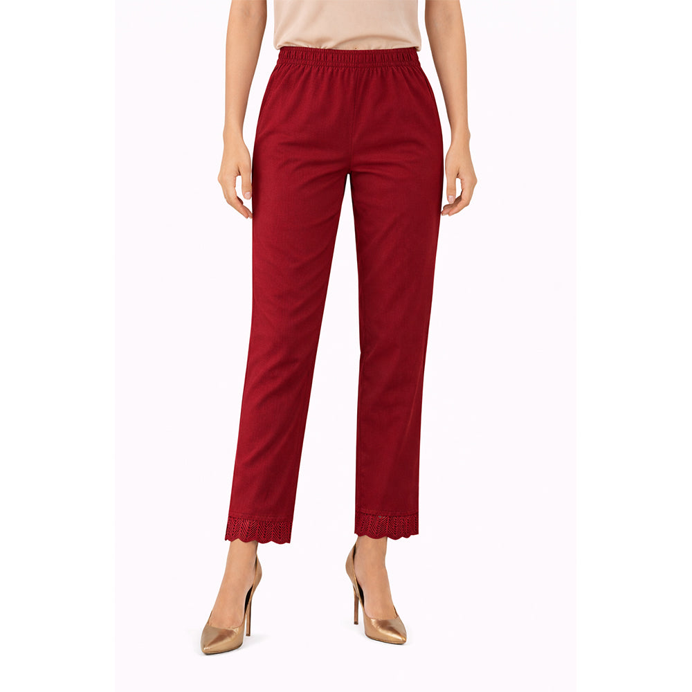 Women's Bottom Lace Pants maroon