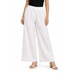 Women's Full Chikan Work Heavy Rayon Palazzo white