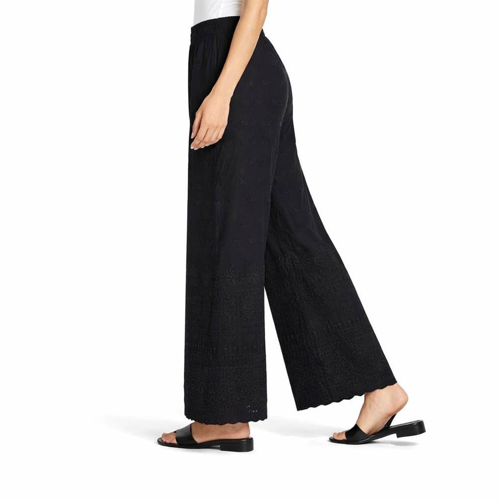 Women Chikan Kari Palazzo black