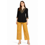 Women Chikan Kari Palazzo golden