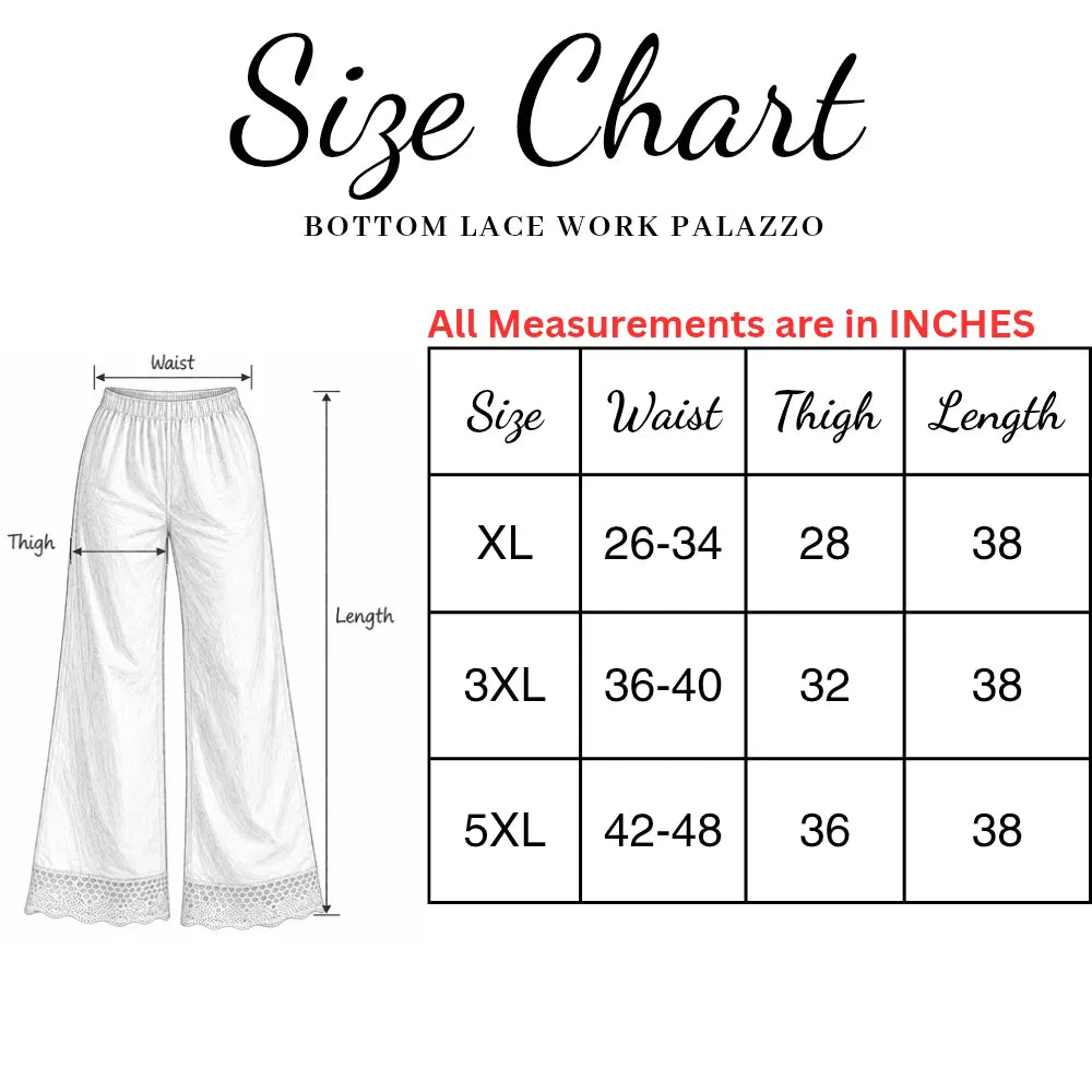 Lace Work Palazzo | White