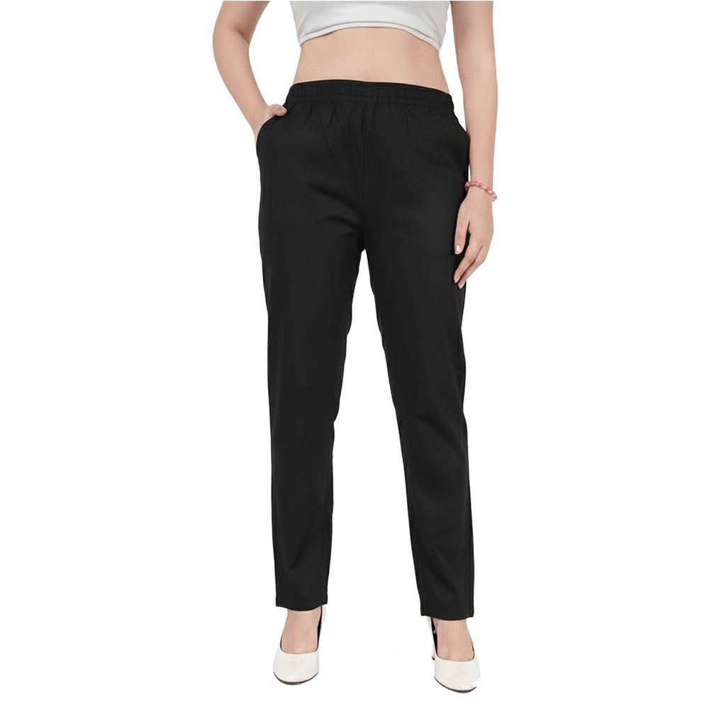 Straight Fit Pants for Women black