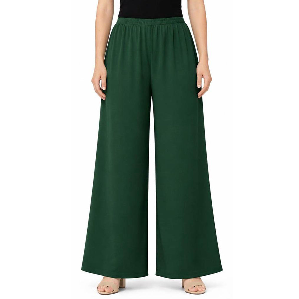 Women's Plain Rayon Palazzo bottle-green