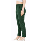 Straight Fit Pants for Women bottle-green