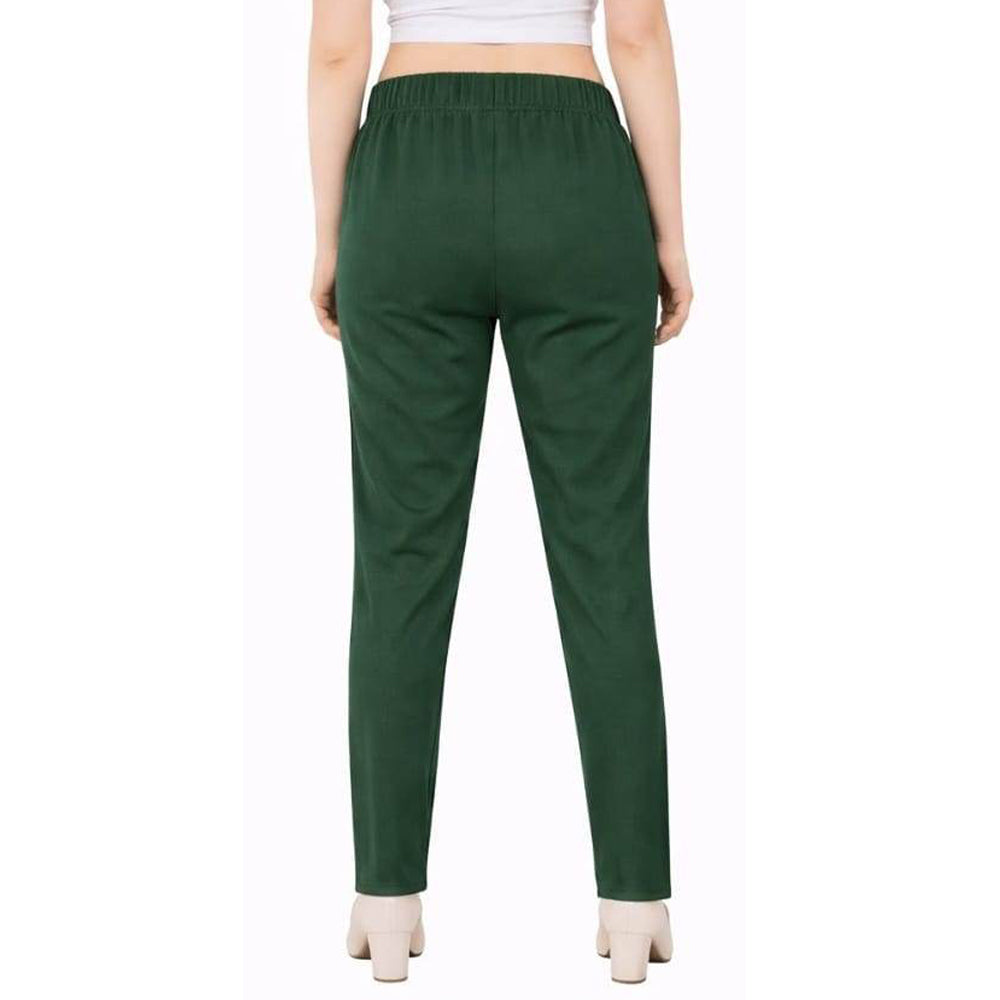 Straight Fit Pants for Women bottle-green
