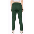 Straight Fit Pants for Women bottle-green