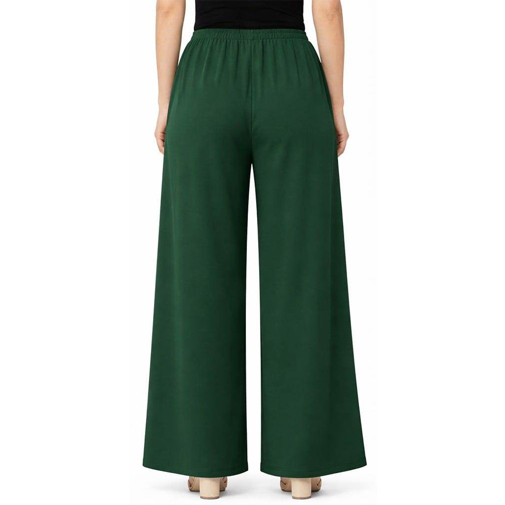 Women's Plain Rayon Palazzo bottle-green