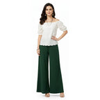 Women's Plain Rayon Palazzo bottle-green