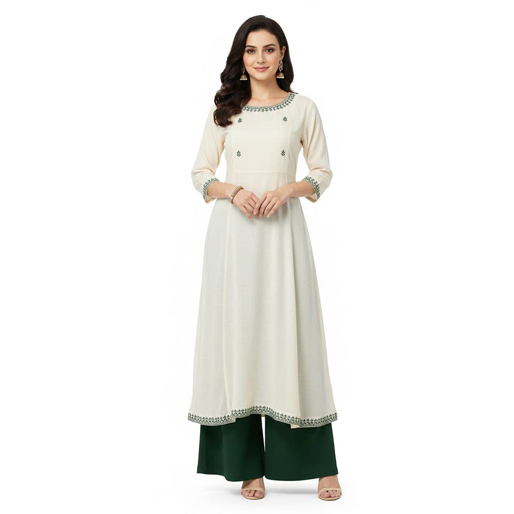 Women's Plain Rayon Palazzo bottle-green