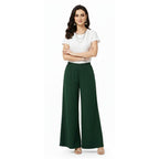Women's Plain Rayon Palazzo bottle-green