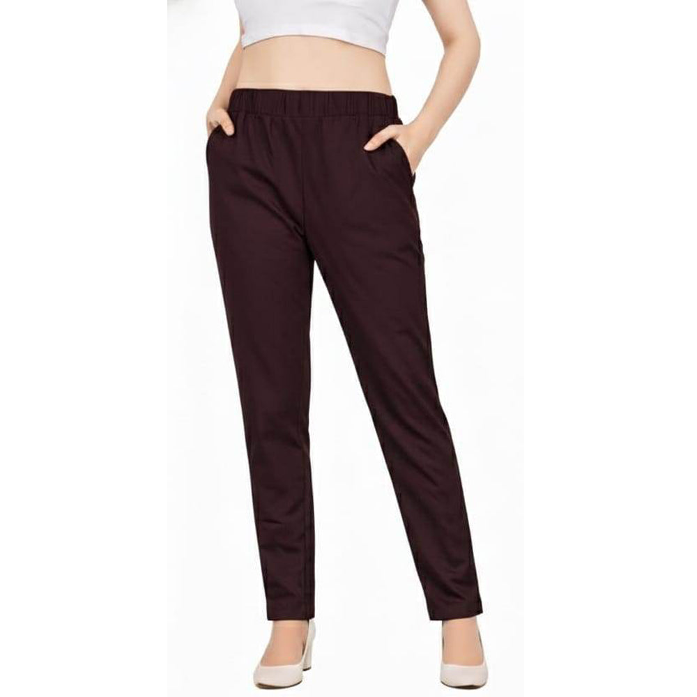 Straight Fit Pants for Women coffee