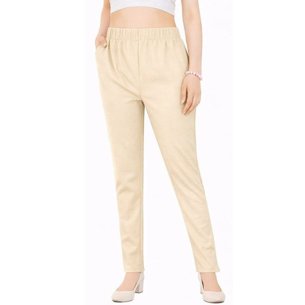 Straight Fit Pants for Women cream