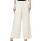 Women's Plain Rayon Palazzo cream