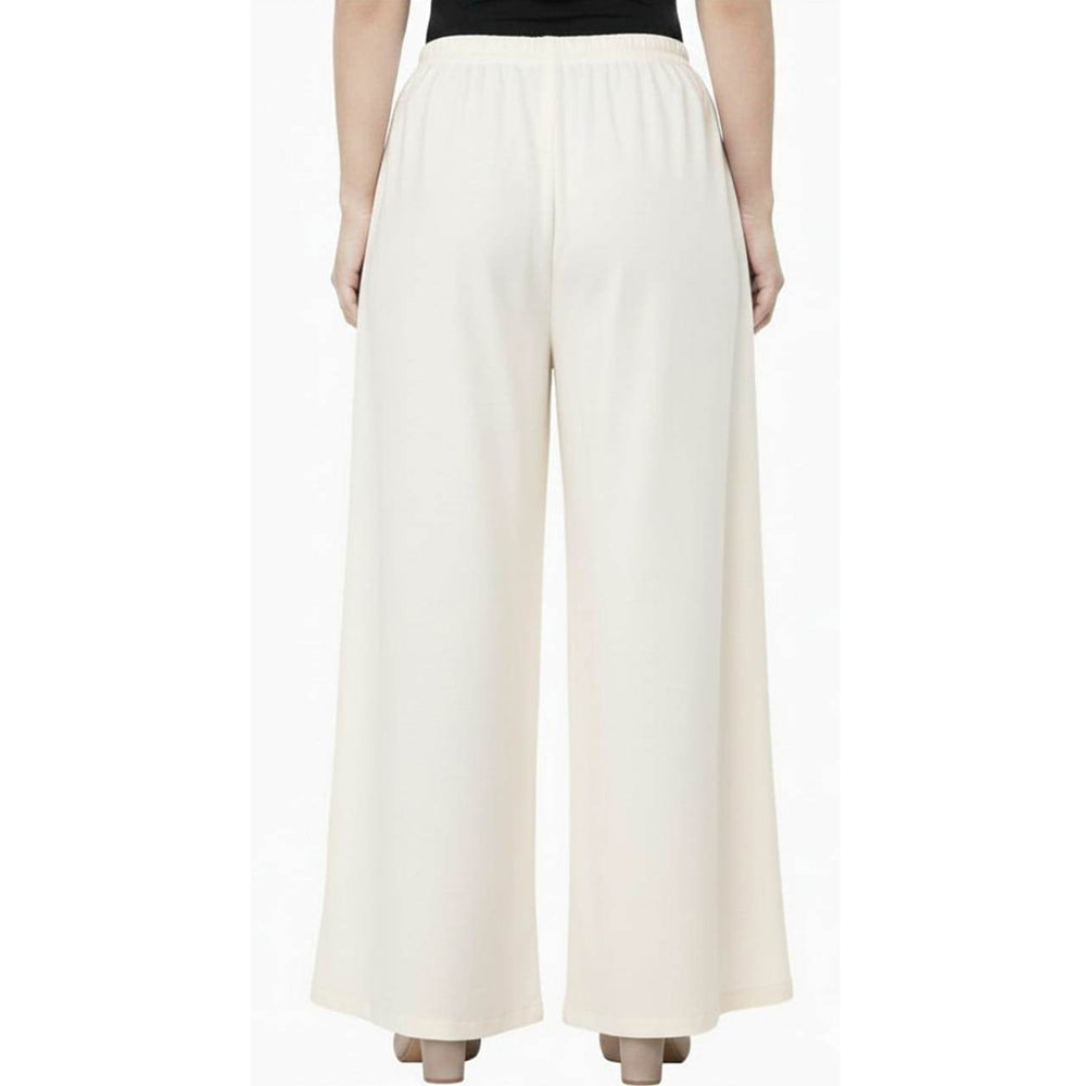 Women's Plain Rayon Palazzo cream