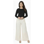 Women's Plain Rayon Palazzo cream