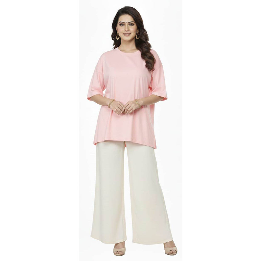 Women's Plain Rayon Palazzo cream