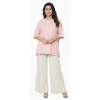 Women's Plain Rayon Palazzo cream