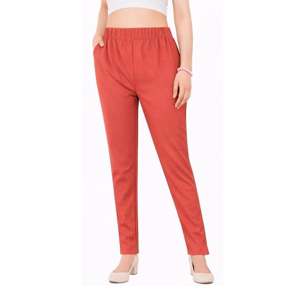 Straight Fit Pants for Women dark-peach