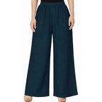 Women's Plain Rayon Palazzo denim-blue