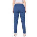 Straight Fit Pants for Women denim-blue