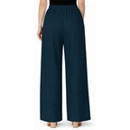 Women's Plain Rayon Palazzo denim-blue