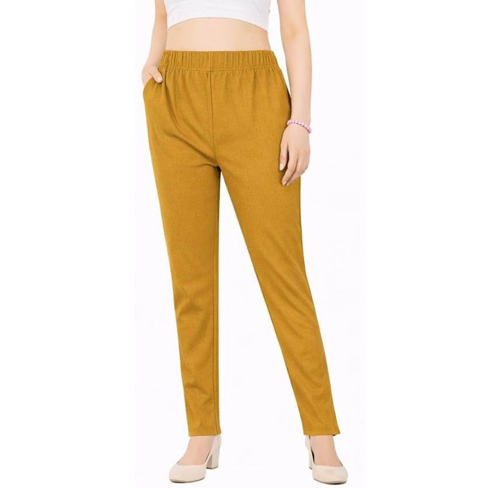 Straight Fit Pants for Women golden