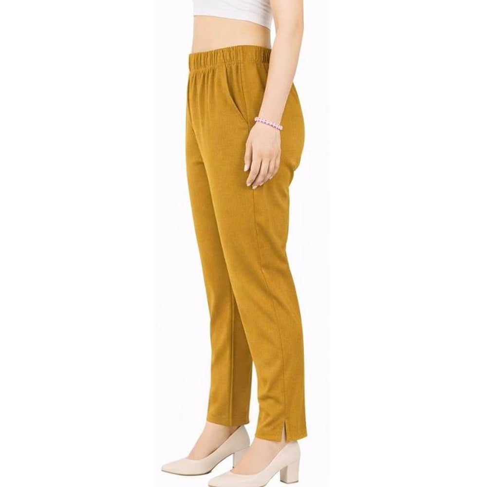 Straight Fit Pants for Women golden