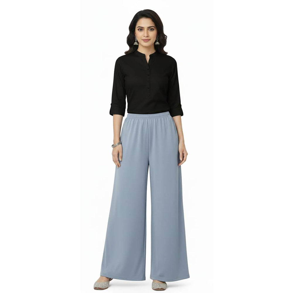 Women's Plain Rayon Palazzo grey