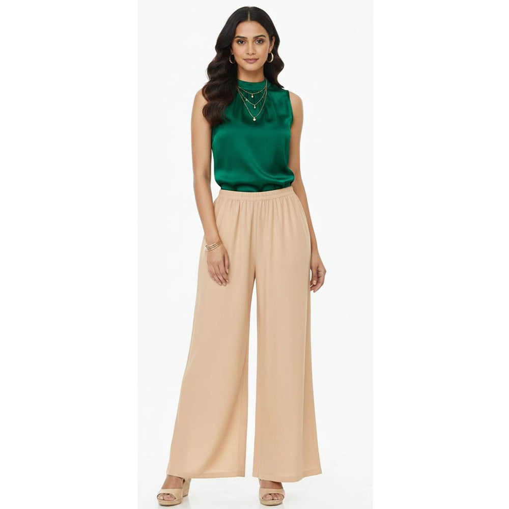 Women's Plain Rayon Palazzo light-skin