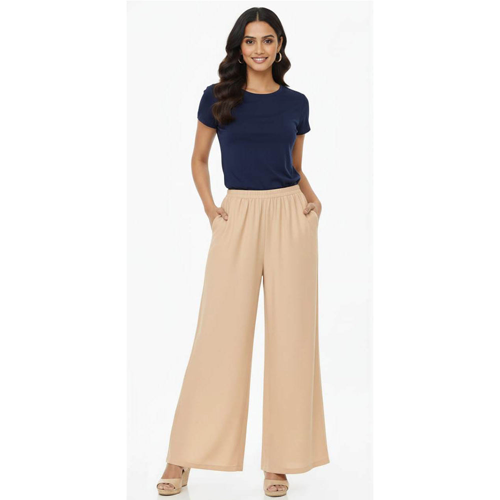 Women's Plain Rayon Palazzo light-skin