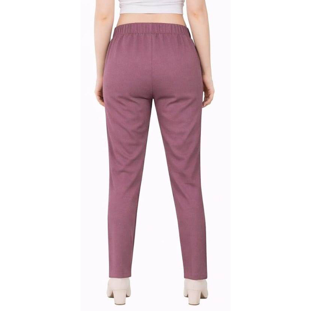 Straight Fit Pants for Women magenta