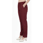 Straight Fit Pants for Women maroon
