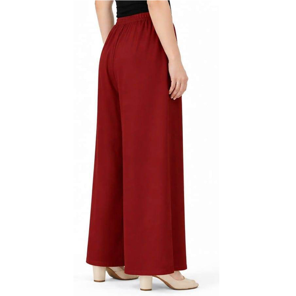 Women's Plain Rayon Palazzo maroon