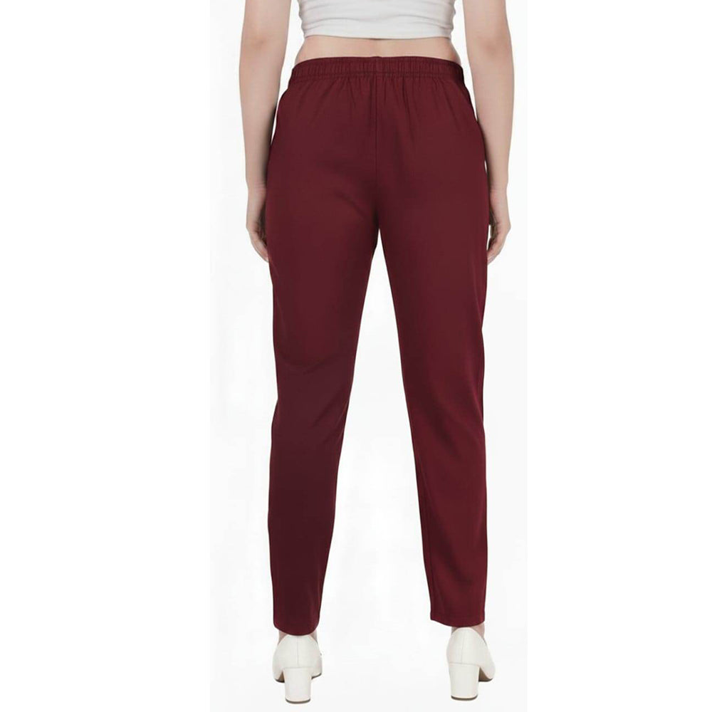 Straight Fit Pants for Women maroon