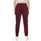 Straight Fit Pants for Women maroon