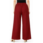 Women's Plain Rayon Palazzo maroon