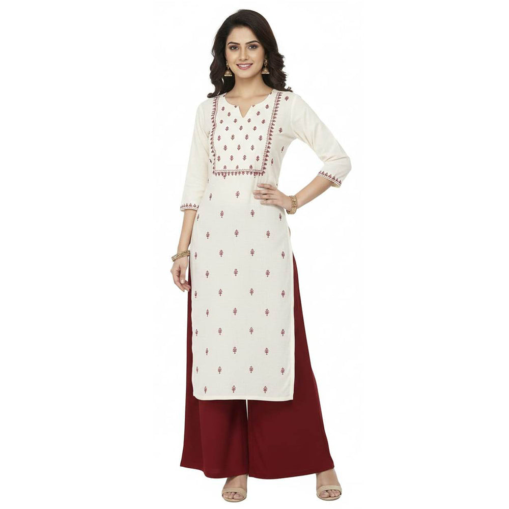 Women's Plain Rayon Palazzo maroon