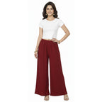 Women's Plain Rayon Palazzo maroon