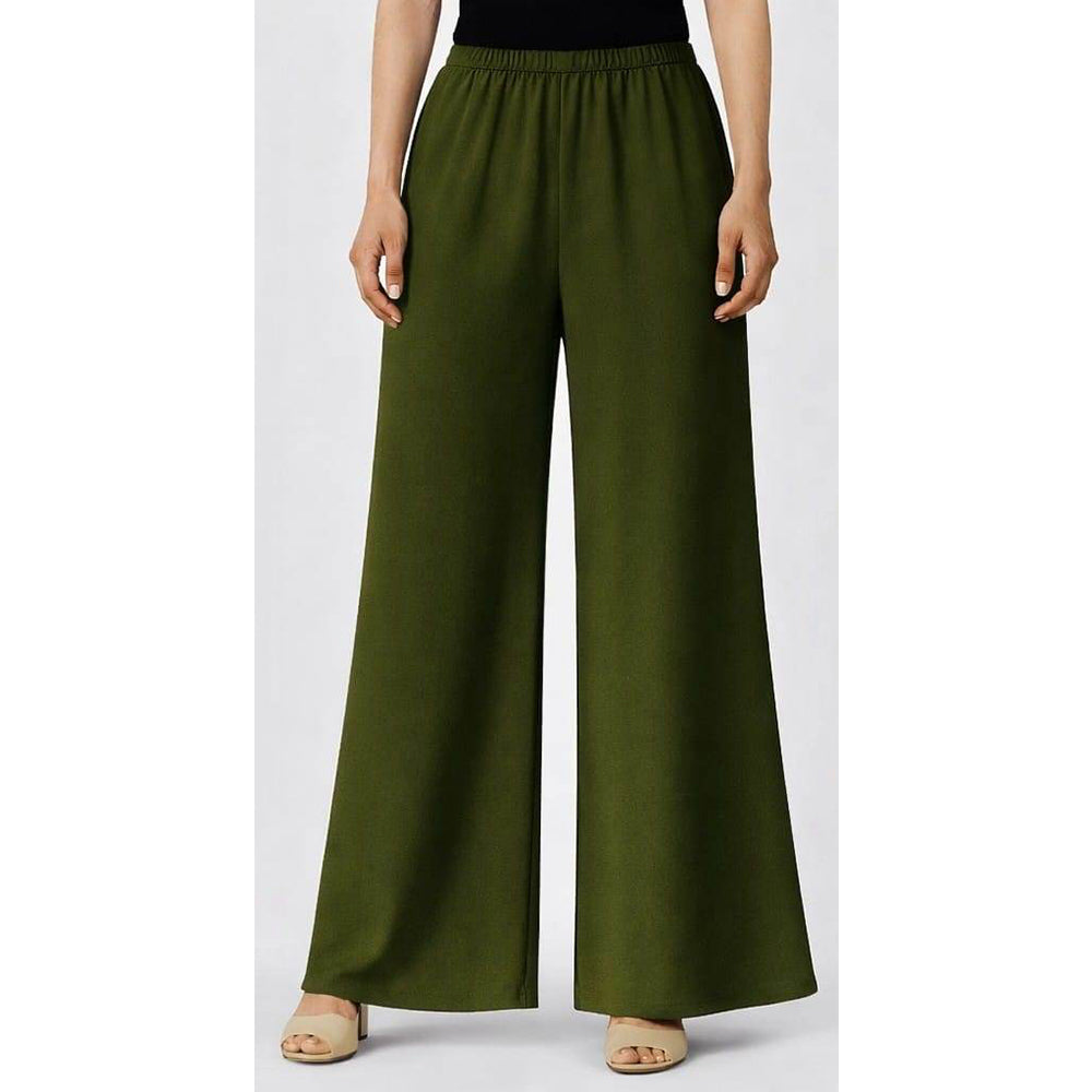 Women's Plain Rayon Palazzo mehendi