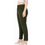 Straight Fit Pants for Women mehendi