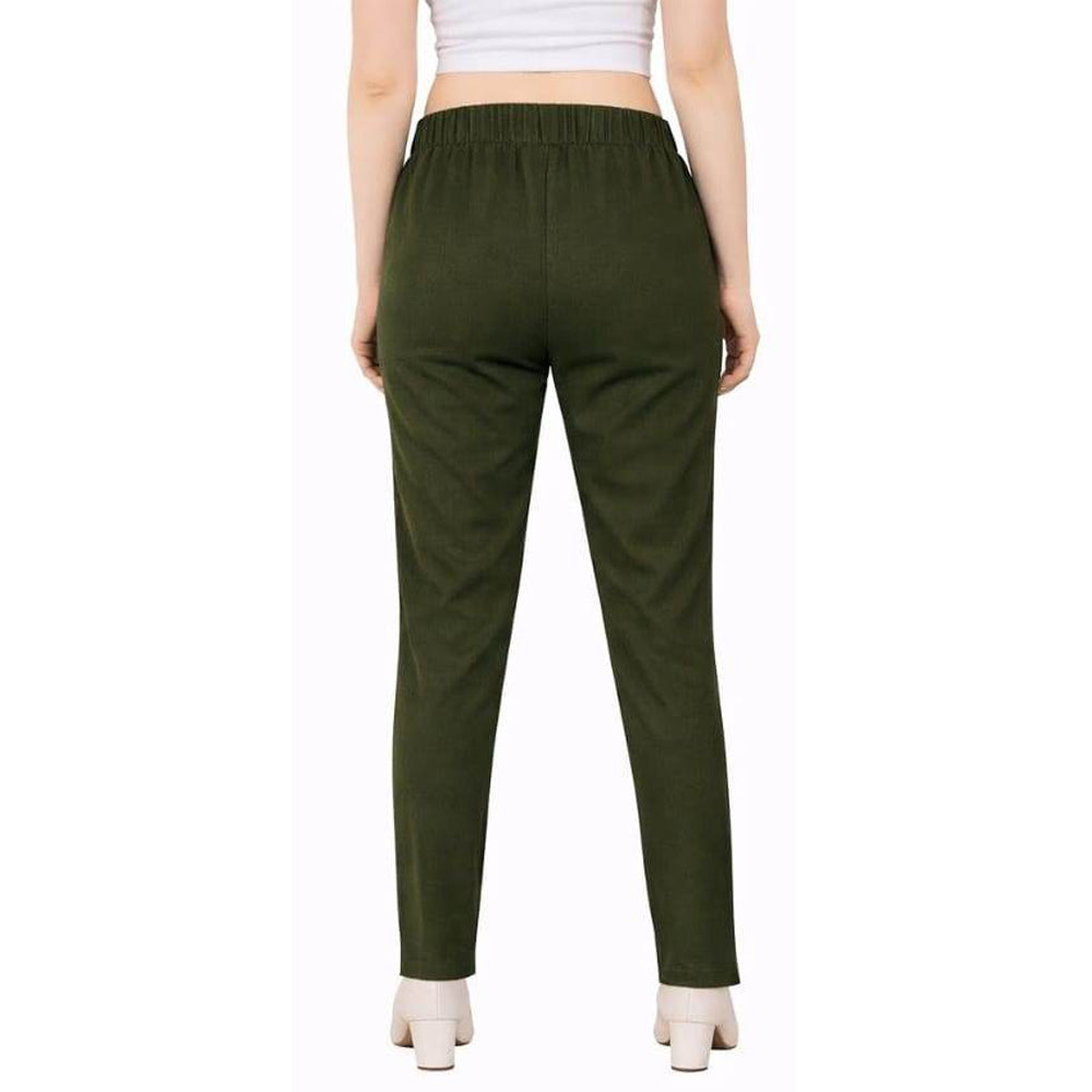 Straight Fit Pants for Women mehendi