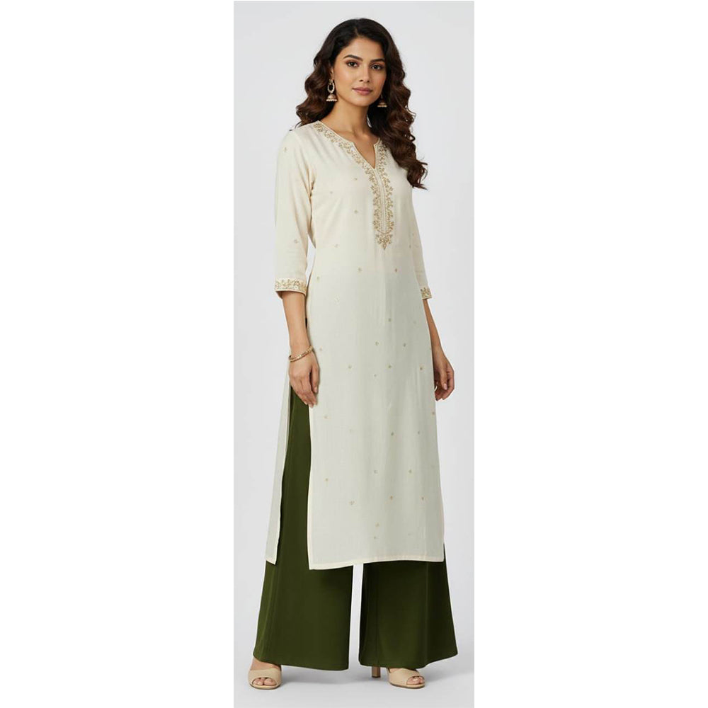 Women's Plain Rayon Palazzo mehendi