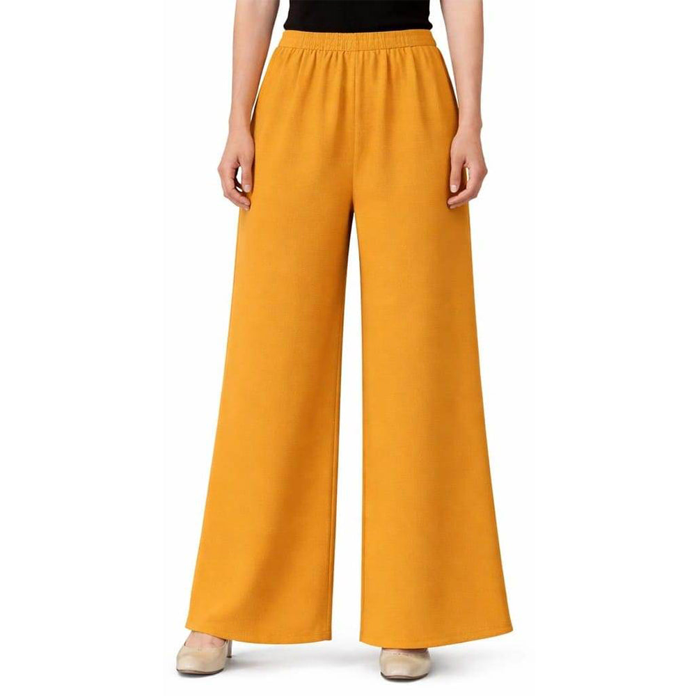 Women's Plain Rayon Palazzo mustard