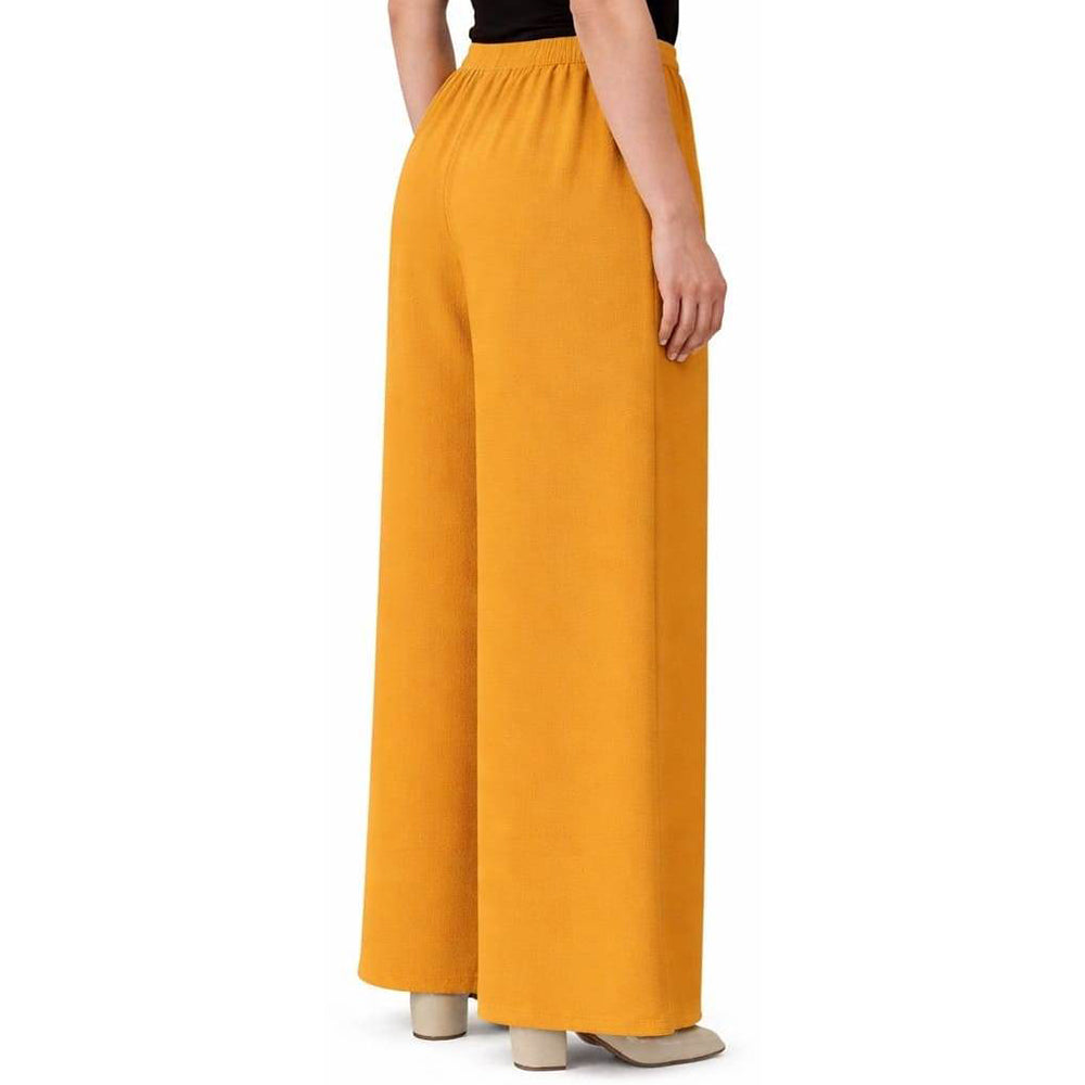 Women's Plain Rayon Palazzo mustard