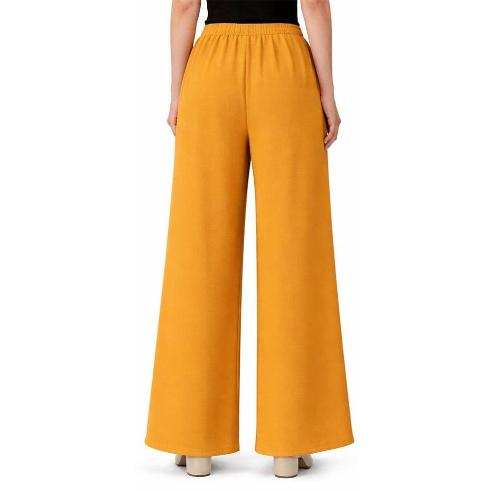 Women's Plain Rayon Palazzo mustard