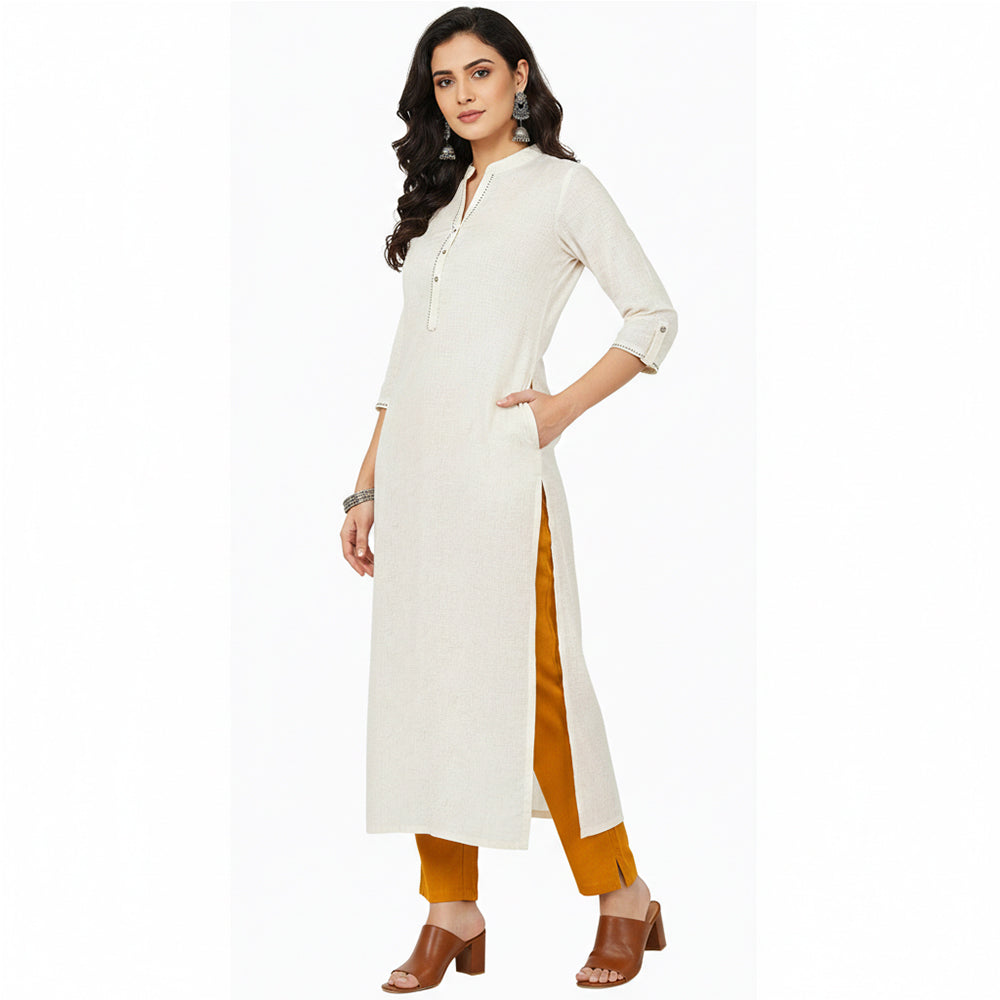 Straight Fit Pants for Women mustard