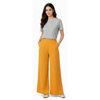 Women's Plain Rayon Palazzo mustard