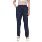 Straight Fit Pants for Women navy-blue