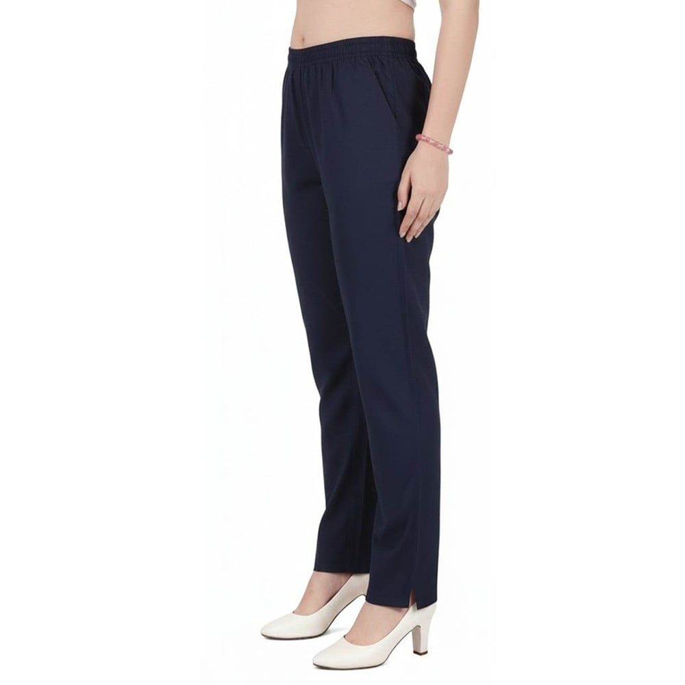 Straight Fit Pants for Women navy-blue